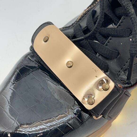High Top LED Light Up Shoes Black Gold Sneakers Glow Sole Unisex Size 39 - Picture 12 of 15